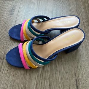 Old navy rainbow colorblock mules
